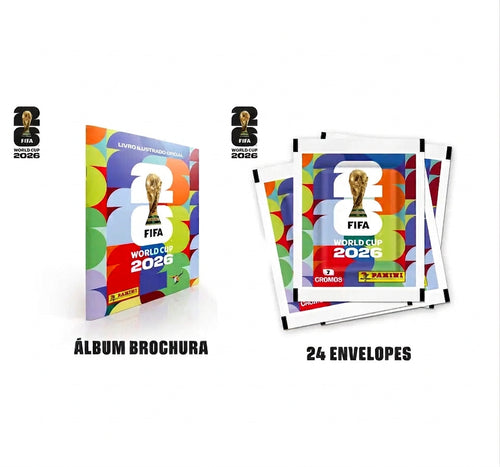 Copa do Mundo 2026 - Álbum Capa Cartão + 24 Envelopes FIFA WORLD CUP 2026